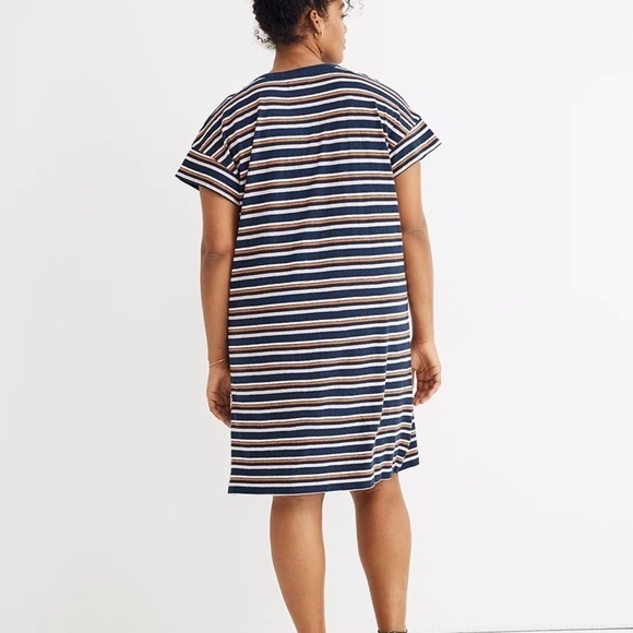 NWT Madewell Bengali Stripe Henley Oversized T-Shirt Dress Sz XXS - Picture 6 of 8